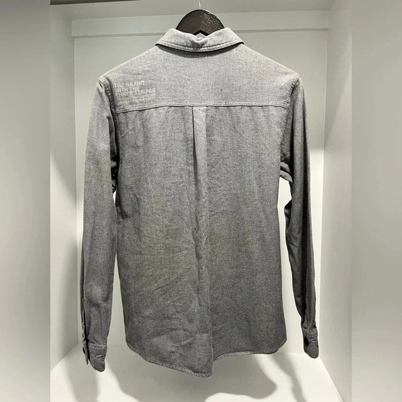 Adidas X David Beckham gray 100% cotton long sleeved button snap down Medium - Picture 6 of 11